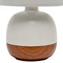 Simple Designs 12" High Gray and Dark Wood Accent Table Lamp