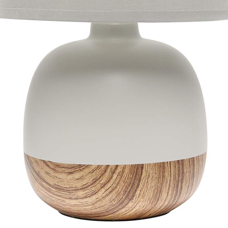 Image 4 Simple Designs 12 inch High Gray and Light Wood Accent Table Lamp more views