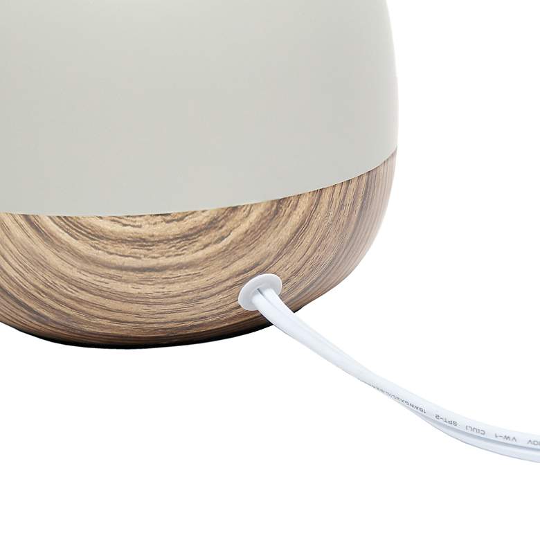 Image 5 Simple Designs 12" High Gray and Light Wood Accent Table Lamp more views