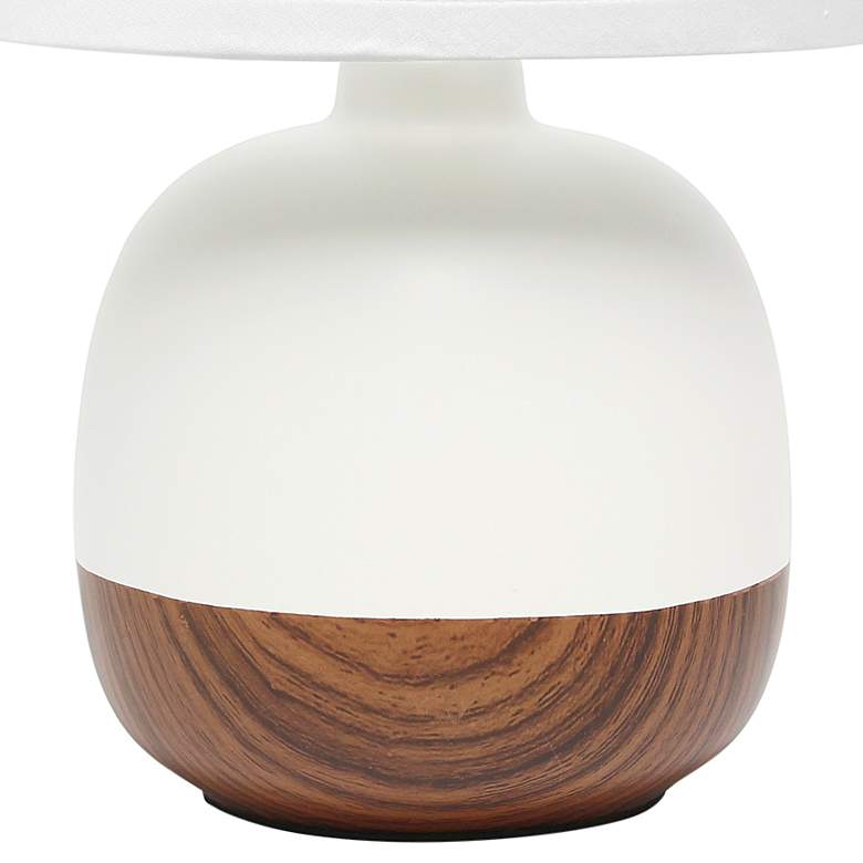 Image 4 Simple Designs 12 inch High Modern Faux Wood and Ceramic Table Lamp more views
