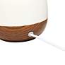 Simple Designs 12" High Modern Faux Wood and Ceramic Table Lamp