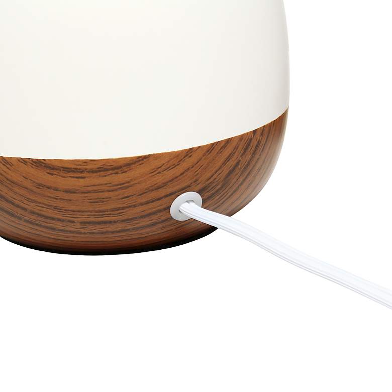 Image 5 Simple Designs 12" High Modern Faux Wood and Ceramic Table Lamp more views