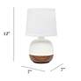 Simple Designs 12" High Modern Wood and Ceramic Table Lamp