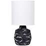 3_Simple Designs 13.78" Chic Glow Marble Ceramic Tb Lp, Fabric Shade, Black more views
