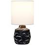 4_Simple Designs 13.78" Chic Glow Marble Ceramic Tb Lp, Fabric Shade, Black more views