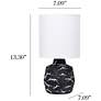 5_Simple Designs 13.78" Chic Glow Marble Ceramic Tb Lp, Fabric Shade, Black more views