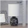 7_Simple Designs 13.78" Chic Glow Marble Ceramic Tb Lp, Fabric Shade, Black more views