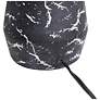Simple Designs 13.78" Chic Glow Marble Ceramic Tb Lp, Fabric Shade, Black