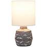 4_Simple Designs 13.78" Chic Glow Marble Ceramic Tb Lp, Fabric Shade, Gray more views
