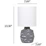 5_Simple Designs 13.78" Chic Glow Marble Ceramic Tb Lp, Fabric Shade, Gray more views