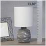 7_Simple Designs 13.78" Chic Glow Marble Ceramic Tb Lp, Fabric Shade, Gray more views