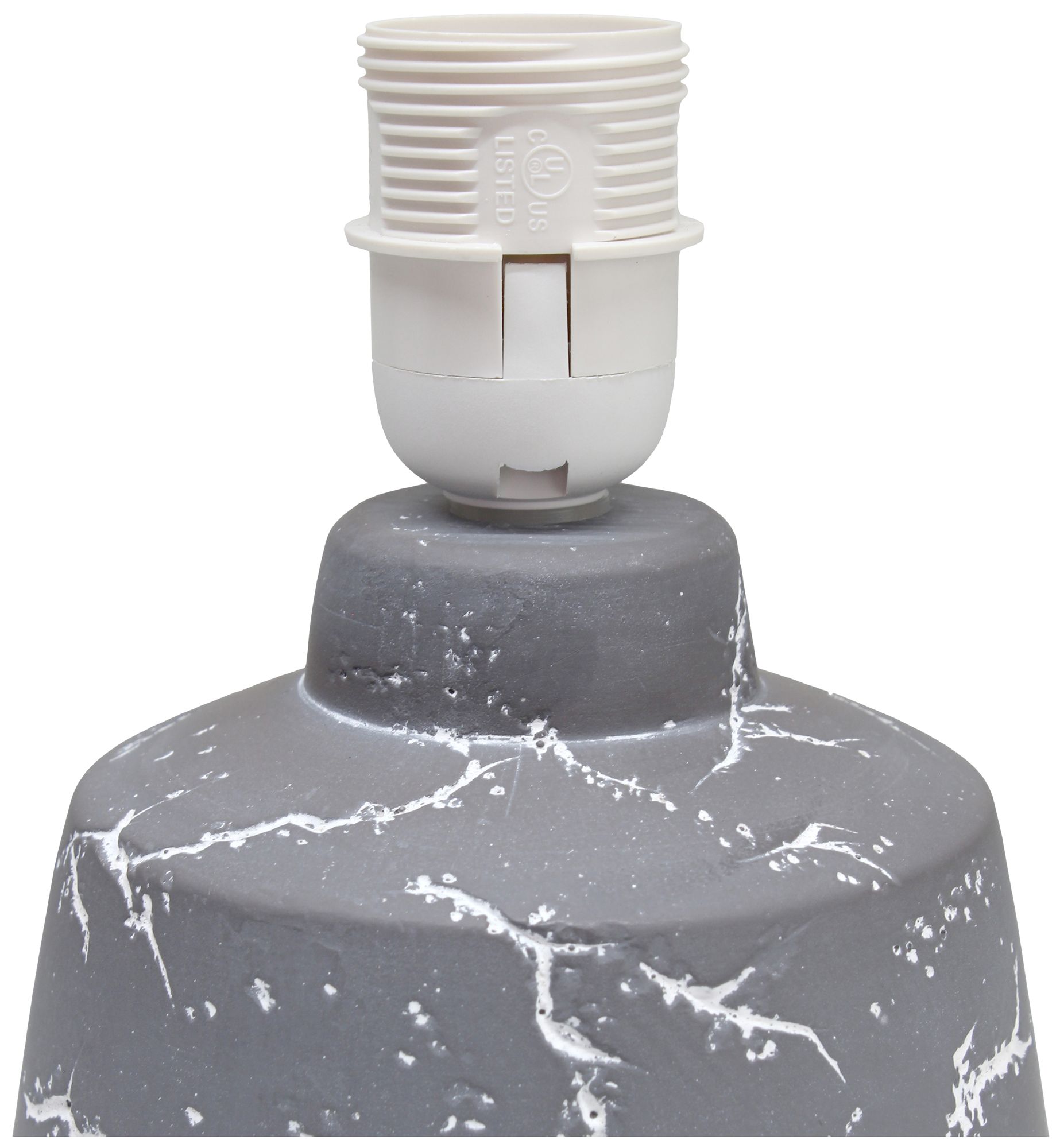 Simple Designs 13.78" Chic Glow Marble Ceramic Tb Lp, Fabric Shade, Gray