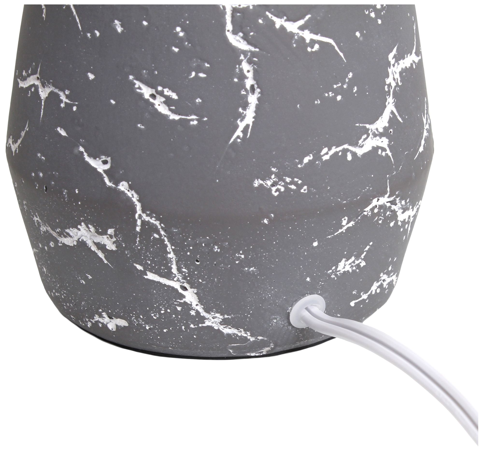 Simple Designs 13.78" Chic Glow Marble Ceramic Tb Lp, Fabric Shade, Gray