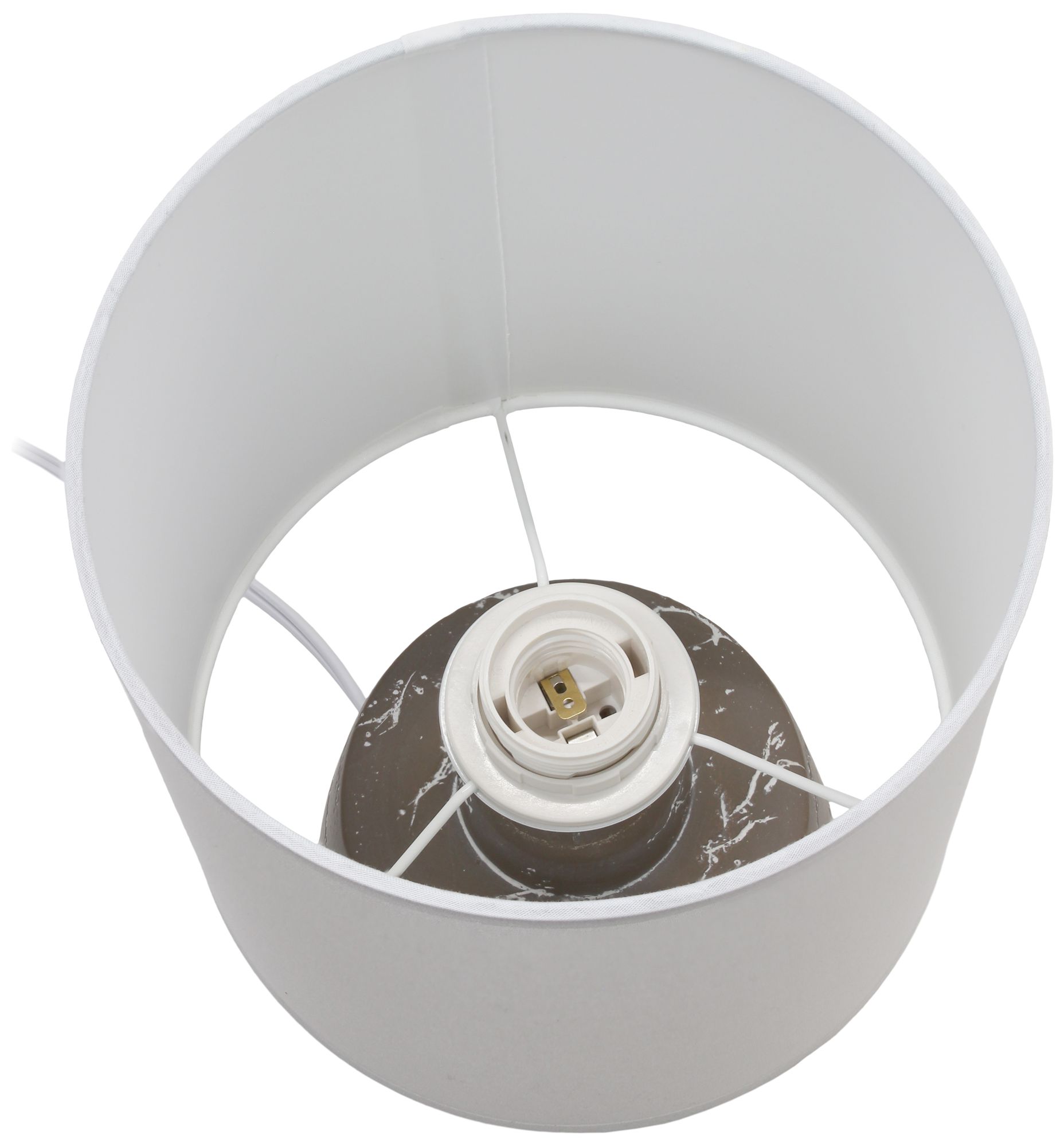 Simple Designs 13.78" Chic Glow Marble Inspired Crmc Tb Lp, Fbc Shd, Taupe