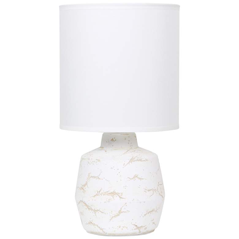 Image 2 Simple Designs 13.78" Chic Glow Marble Inspo Conc Tb Lp, Fbc Shade, Off Wht