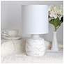 1_Simple Designs 13.78" Chic Glow Marble Inspo Conc Tb Lp, Fbc Shade, Off Wht