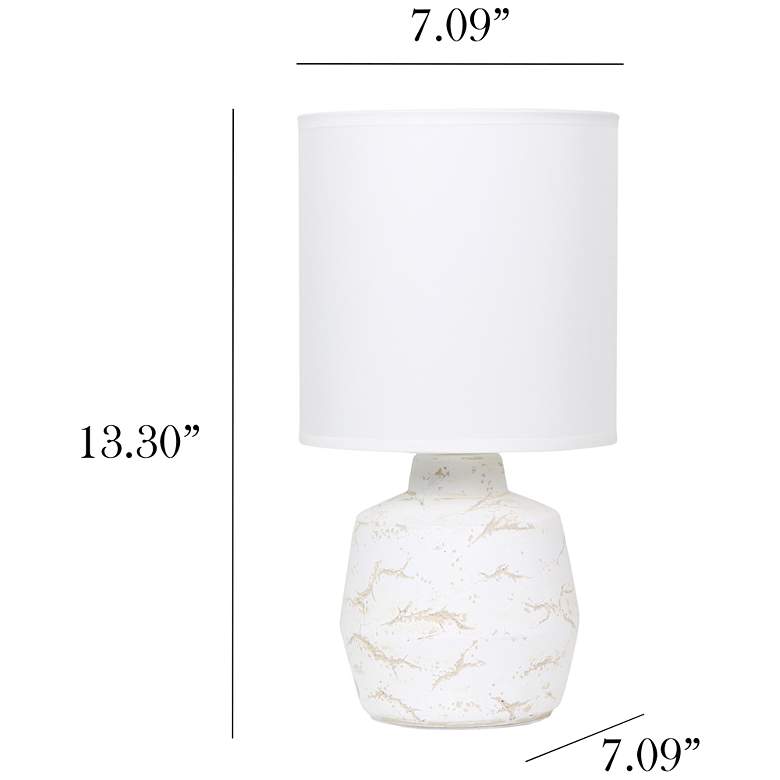 Image 5 Simple Designs 13.78" Chic Glow Marble Inspo Conc Tb Lp, Fbc Shade, Off Wht more views