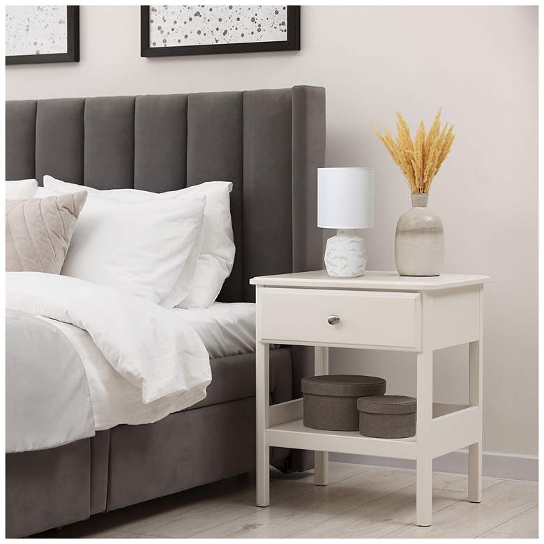 Image 6 Simple Designs 13.78" Chic Glow Marble Inspo Conc Tb Lp, Fbc Shade, Off Wht more views
