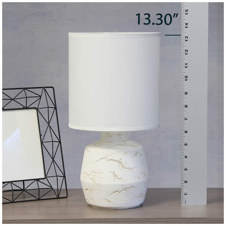 Image 7 Simple Designs 13.78" Chic Glow Marble Inspo Conc Tb Lp, Fbc Shade, Off Wht more views