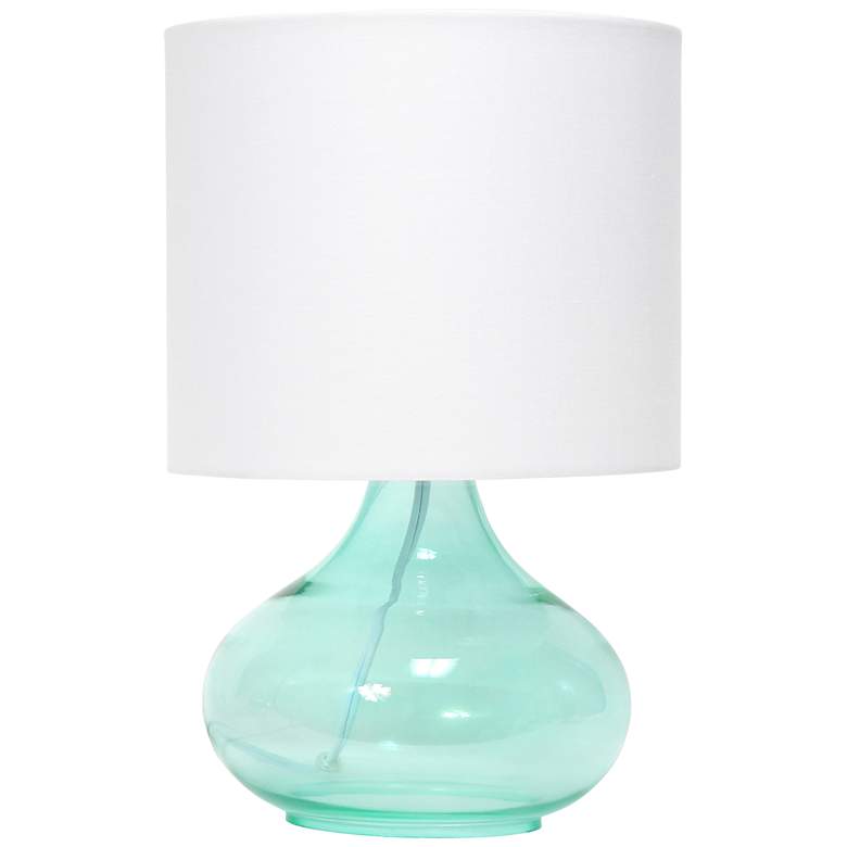 Image 2 Simple Designs 13 1/2 inch High Aqua Glass Accent Table Lamp