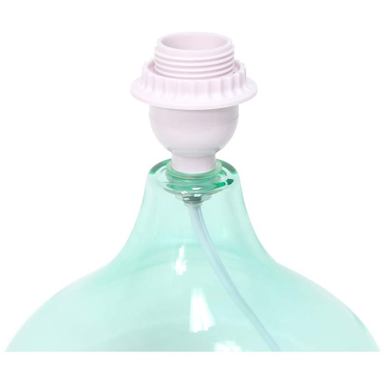 Image 5 Simple Designs 13 1/2 inch High Aqua Glass Accent Table Lamp more views