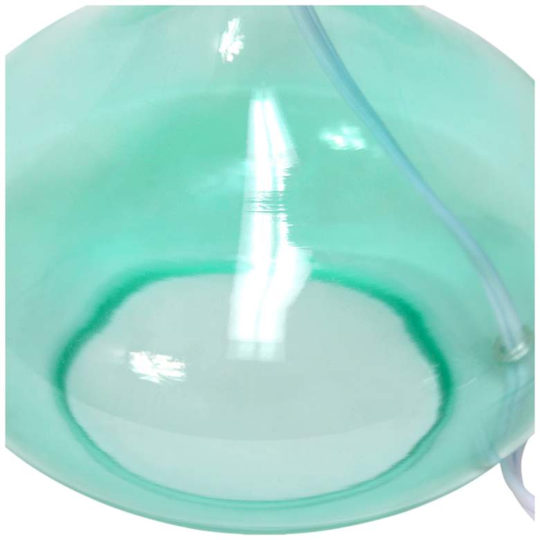 Image 7 Simple Designs 13 1/2" High Aqua Glass Accent Table Lamp more views