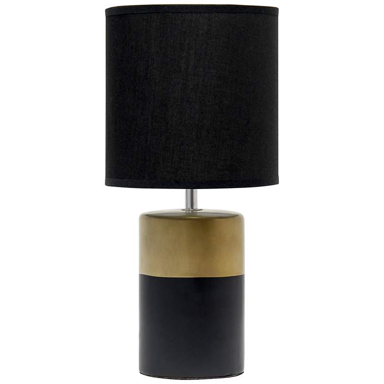 Image 2 Simple Designs 13 1/2 inch High Black Gold Accent Table Lamp