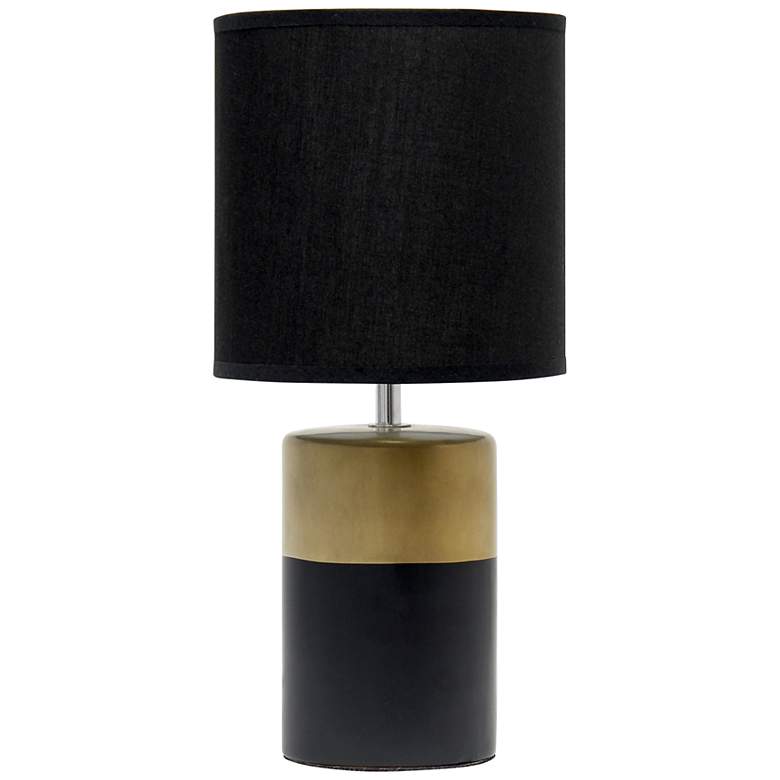 Image 2 Simple Designs 13 1/2" High Black Gold Accent Table Lamp