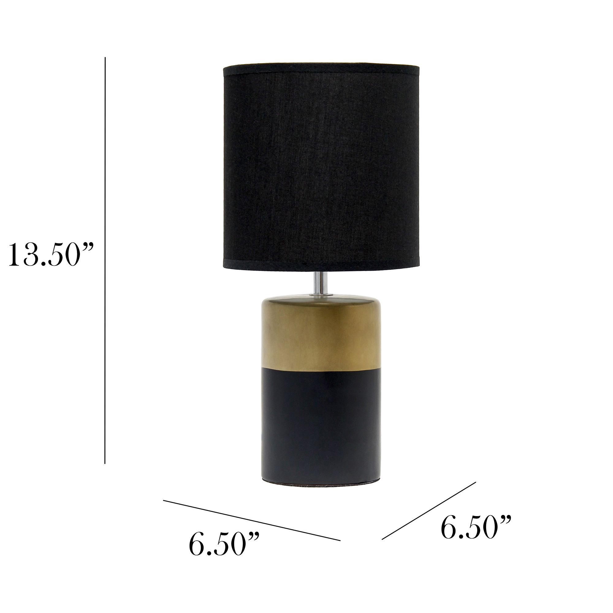 Simple Designs 13 1/2" High Black Gold Accent Table Lamp