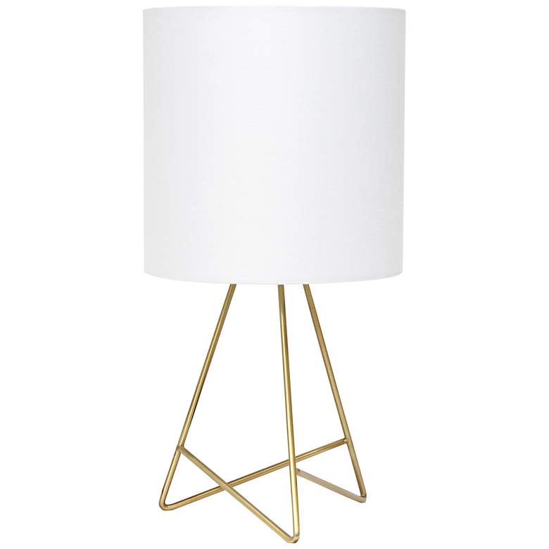 Image 2 Simple Designs 13 1/2" High Gold Metal Modern Accent Table Lamp