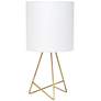 Simple Designs 13 1/2" High Gold Metal Modern Accent Table Lamp