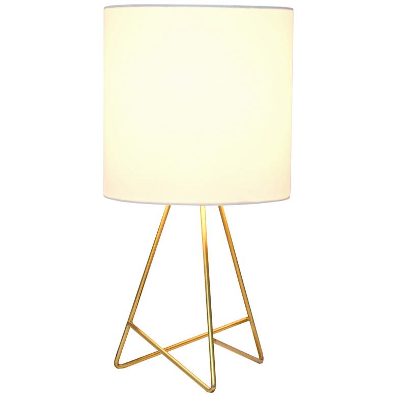 Image 3 Simple Designs 13 1/2" High Gold Metal Modern Accent Table Lamp more views