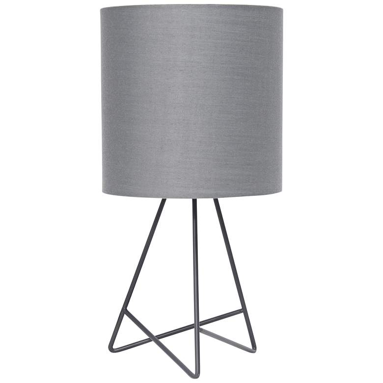 Image 2 Simple Designs 13 1/2 inch High Gray Metal Accent Table Lamp