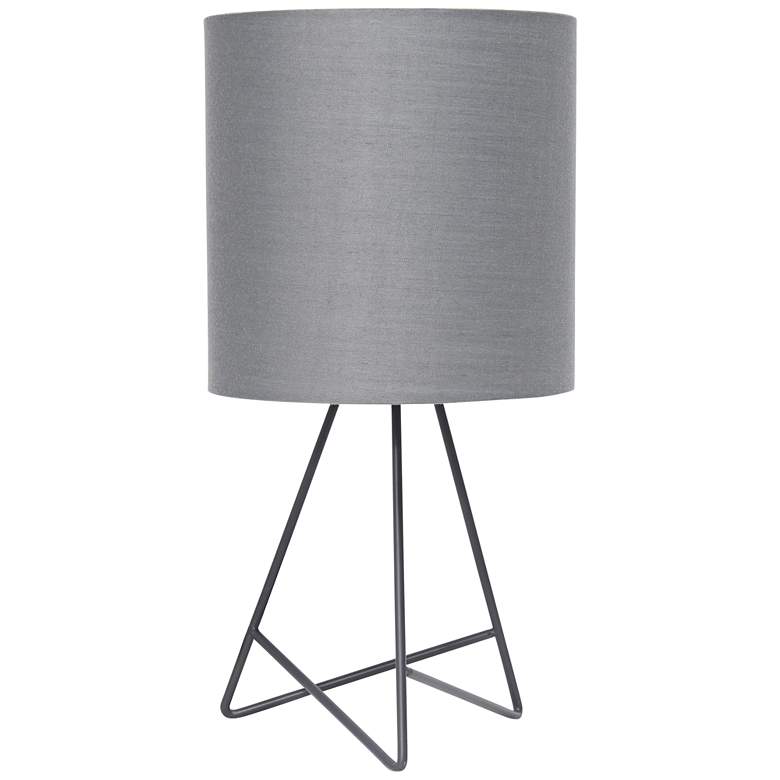 Image 2 Simple Designs 13 1/2" High Gray Metal Accent Table Lamp
