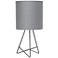 Simple Designs 13 1/2" High Gray Metal Accent Table Lamp