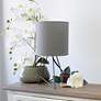 Simple Designs 13 1/2" High Gray Metal Accent Table Lamp