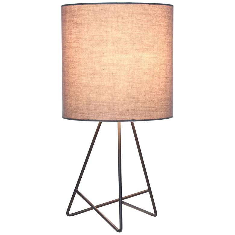 Image 3 Simple Designs 13 1/2 inch High Gray Metal Accent Table Lamp more views