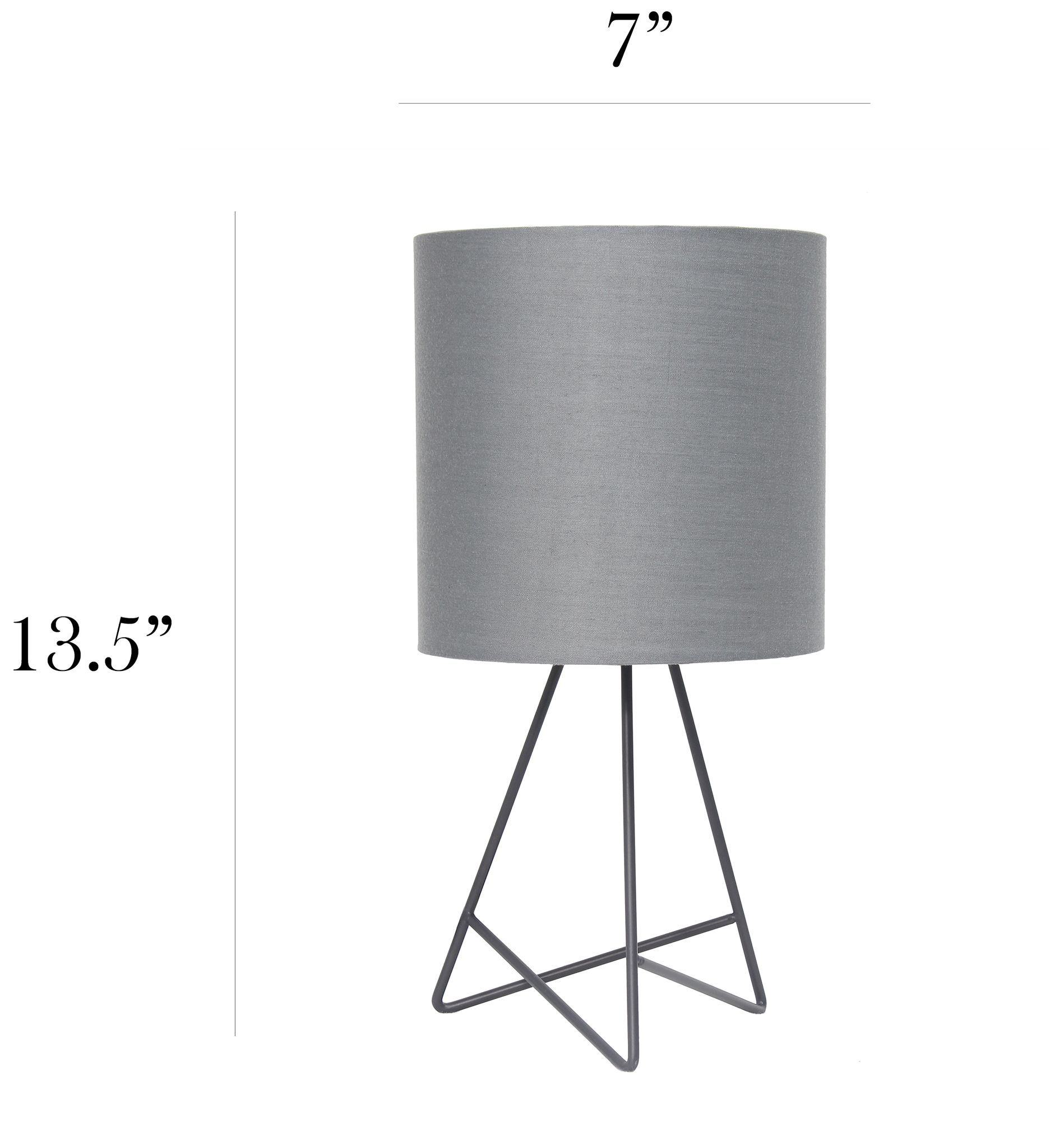 Simple Designs 13 1/2" High Gray Metal Accent Table Lamp