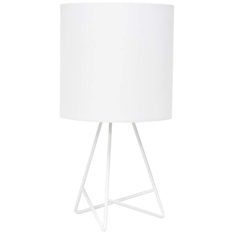 Image 2 Simple Designs 13 1/2" High White Metal Accent Table Lamp
