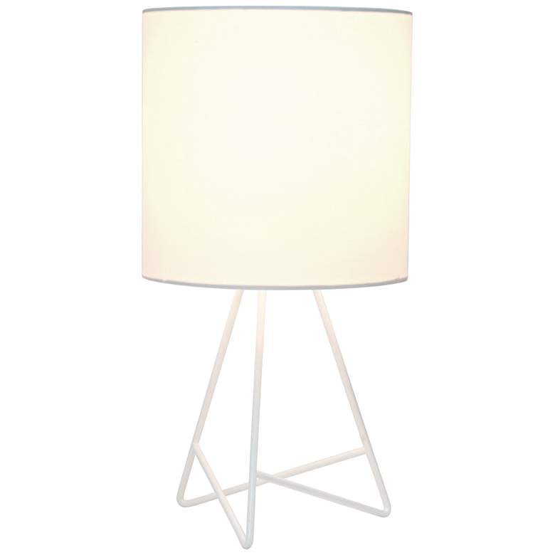 Image 3 Simple Designs 13 1/2" High White Metal Accent Table Lamp more views