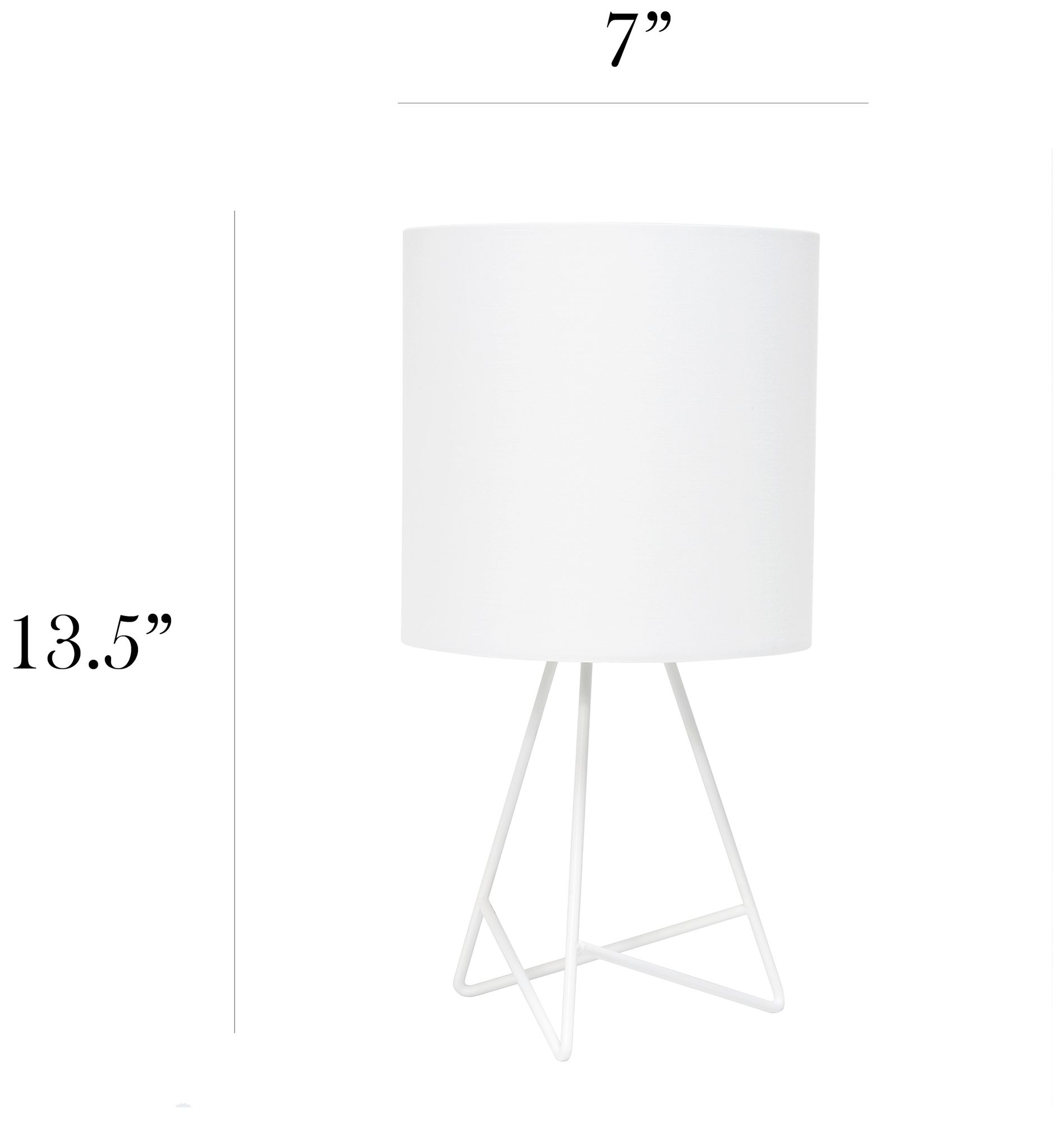 Simple Designs 13 1/2" High White Metal Accent Table Lamp