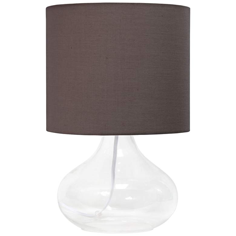 Image 2 Simple Designs 13 1/2"H Clear Glass Gray Accent Table Lamp