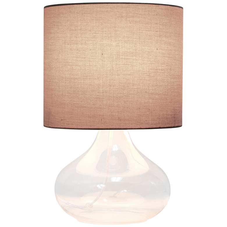 Image 3 Simple Designs 13 1/2"H Clear Glass Gray Accent Table Lamp more views