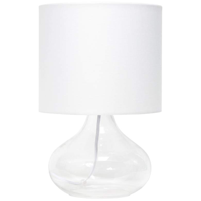 Image 2 Simple Designs 13 1/2 inchH Clear Glass White Accent Table Lamp