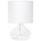 Simple Designs 13 1/2"H Clear Glass White Accent Table Lamp