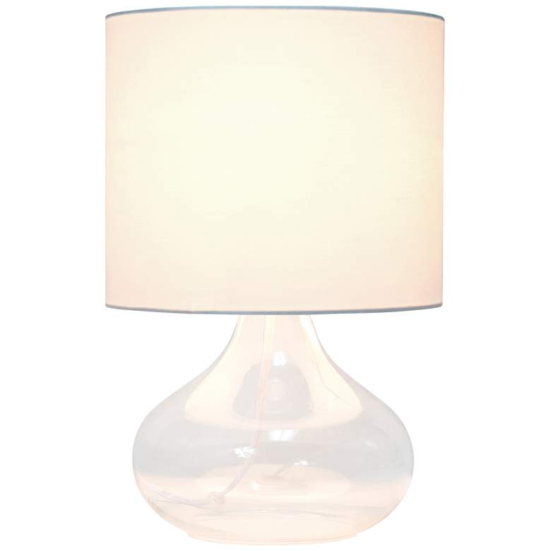 Image 3 Simple Designs 13 1/2 inchH Clear Glass White Accent Table Lamp more views