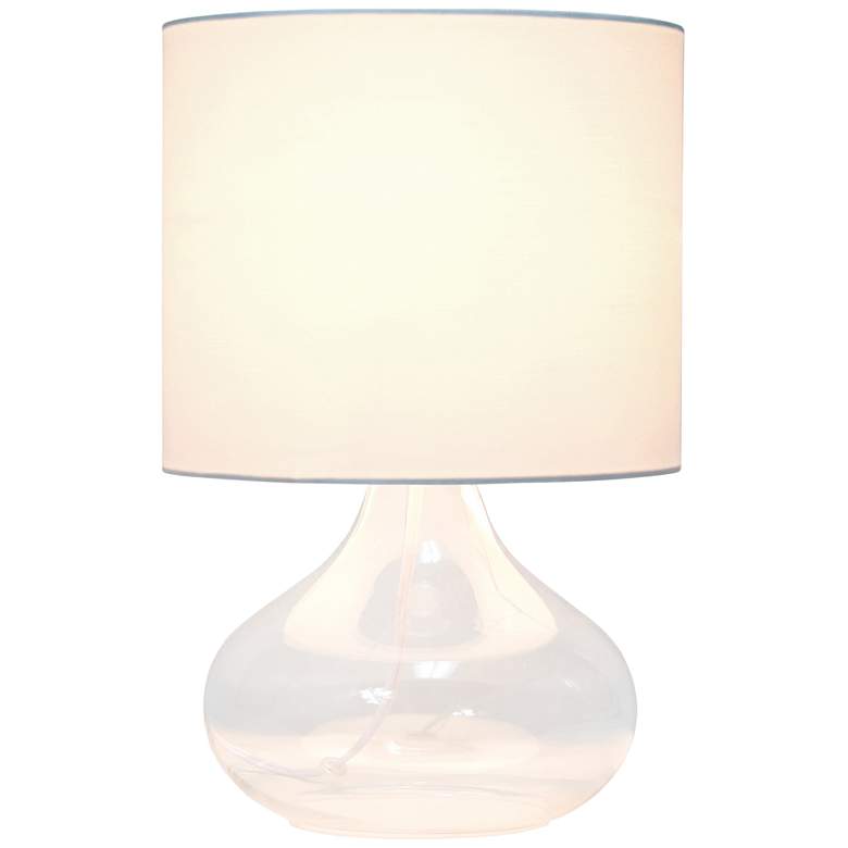 Image 3 Simple Designs 13 1/2"H Clear Glass White Accent Table Lamp more views