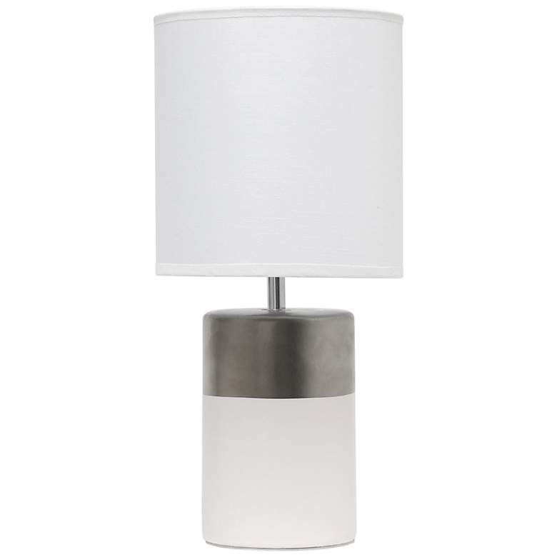 Image 2 Simple Designs 13 1/2 inchH Off-White Silver Accent Table Lamp