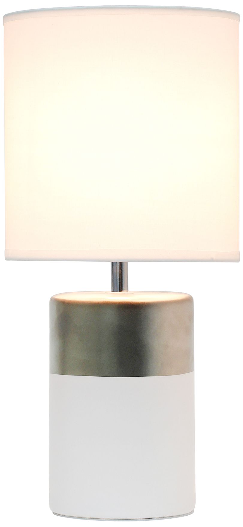 Simple Designs 13 1/2"H Off-White Silver Accent Table Lamp