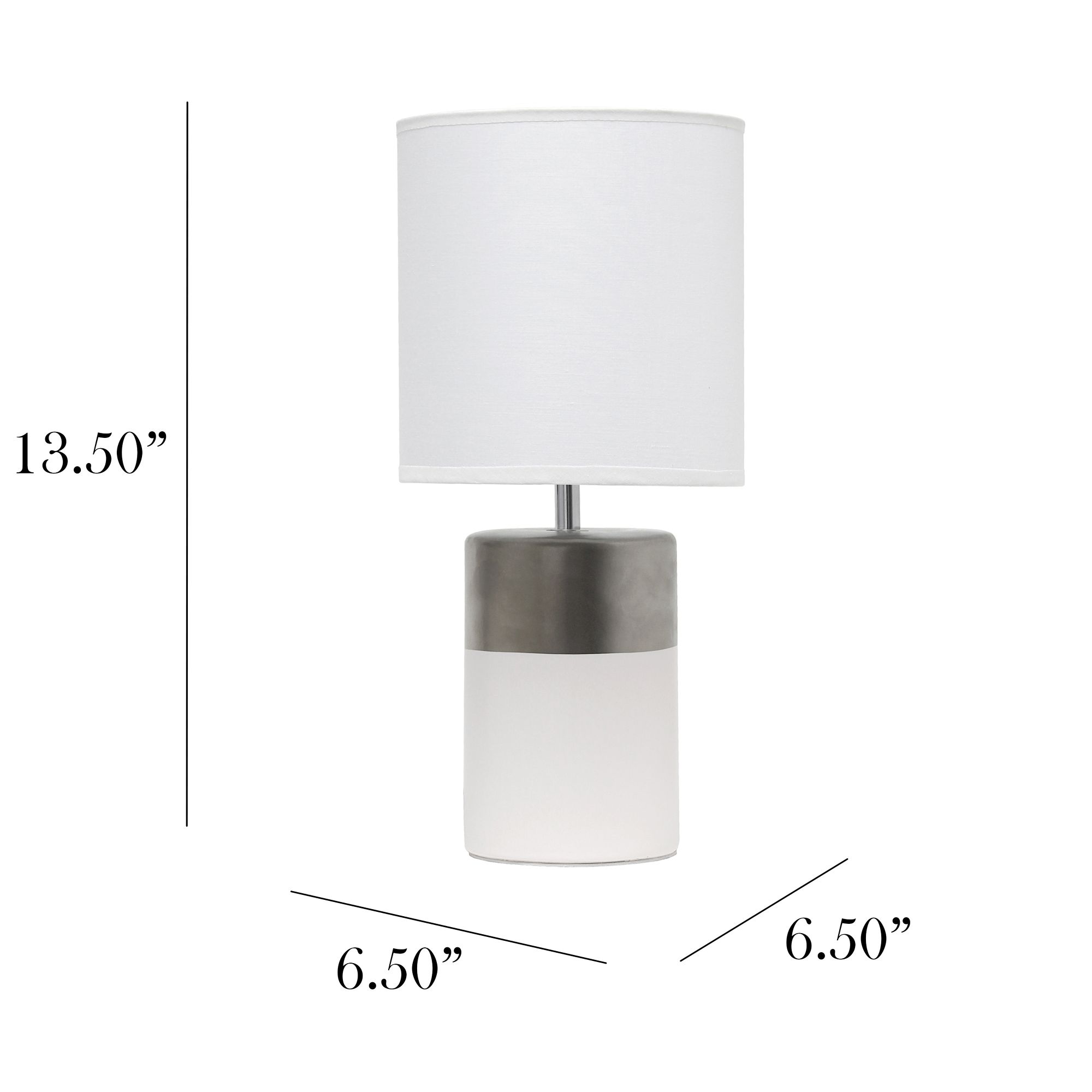 Simple Designs 13 1/2"H Off-White Silver Accent Table Lamp